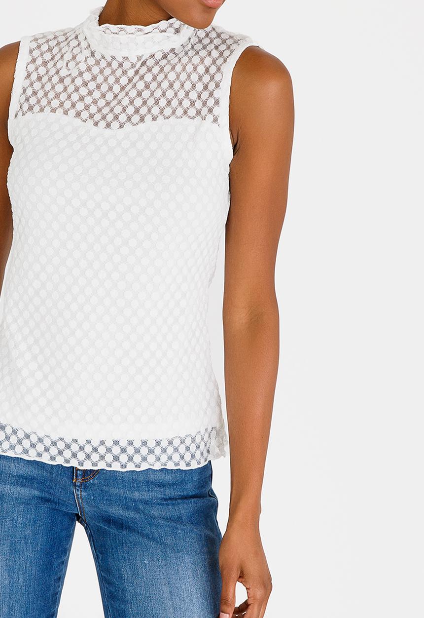 edit - Dotty Mesh Top White