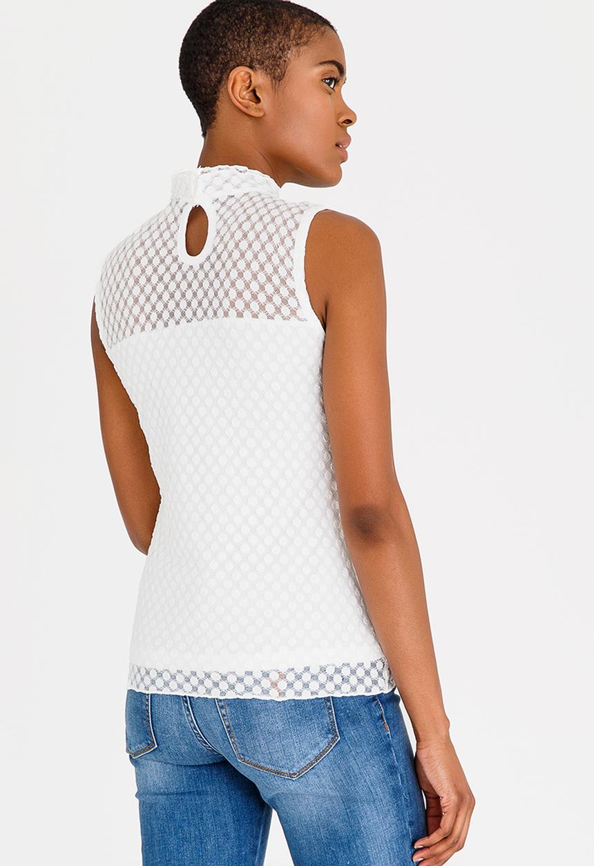 edit - Dotty Mesh Top White