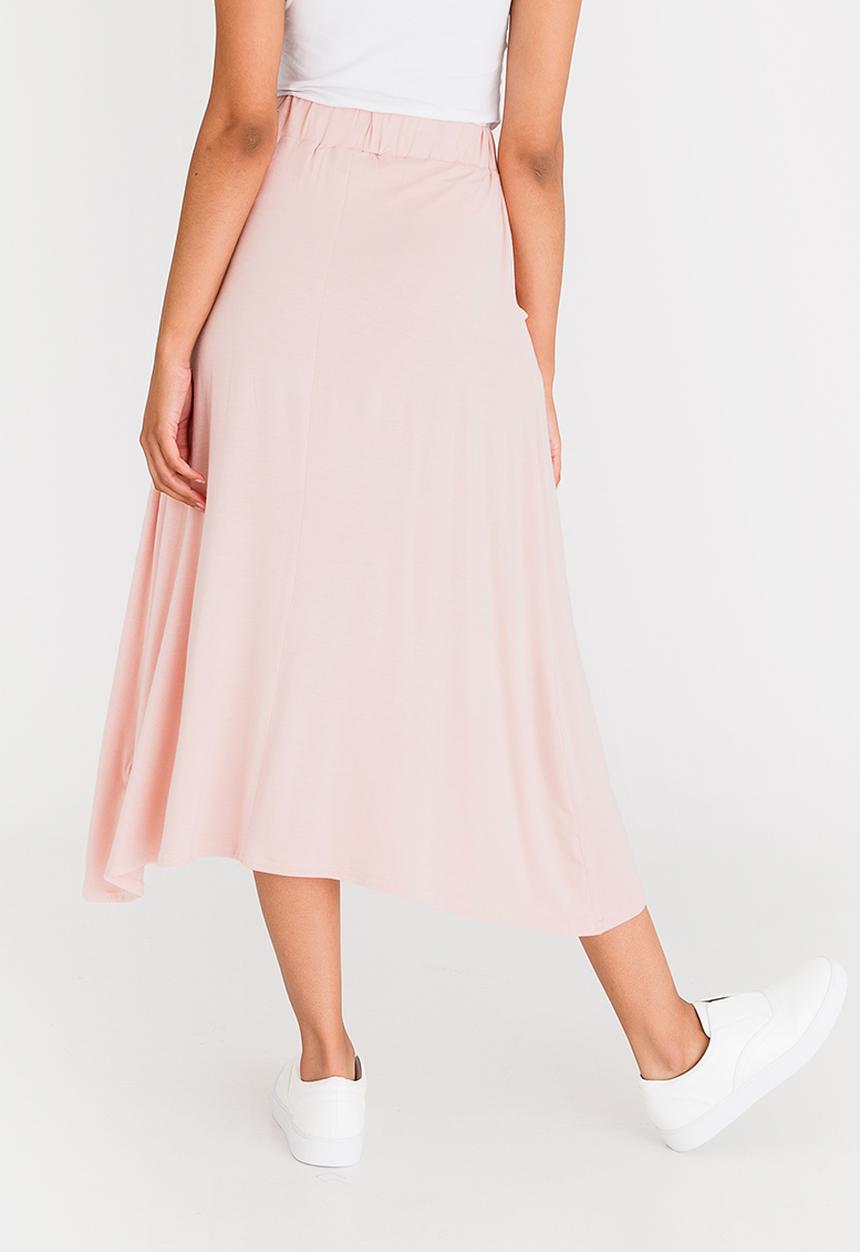 edit - Stretch Maxi Skirt with Front Pockets Pale Pink