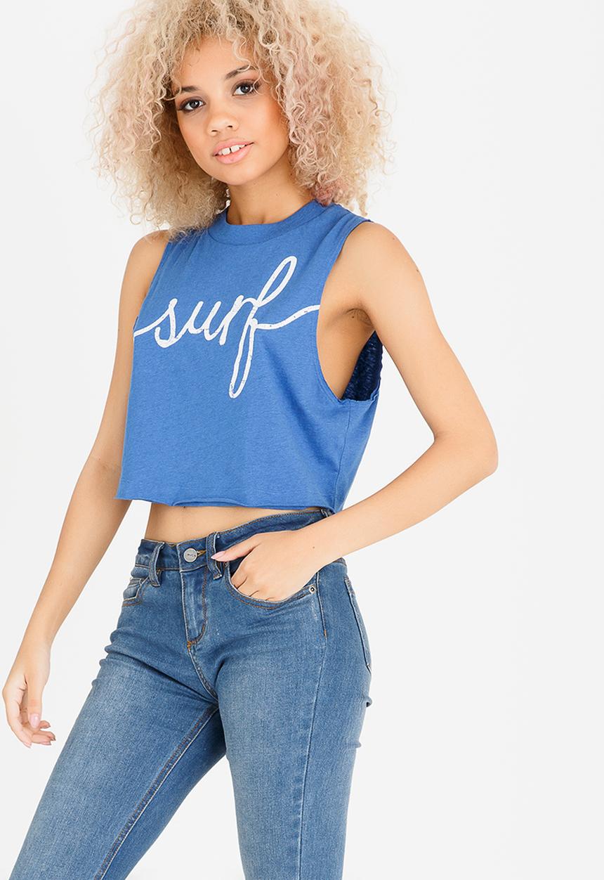 Billabong  - Journey Crop Muscle Cobalt