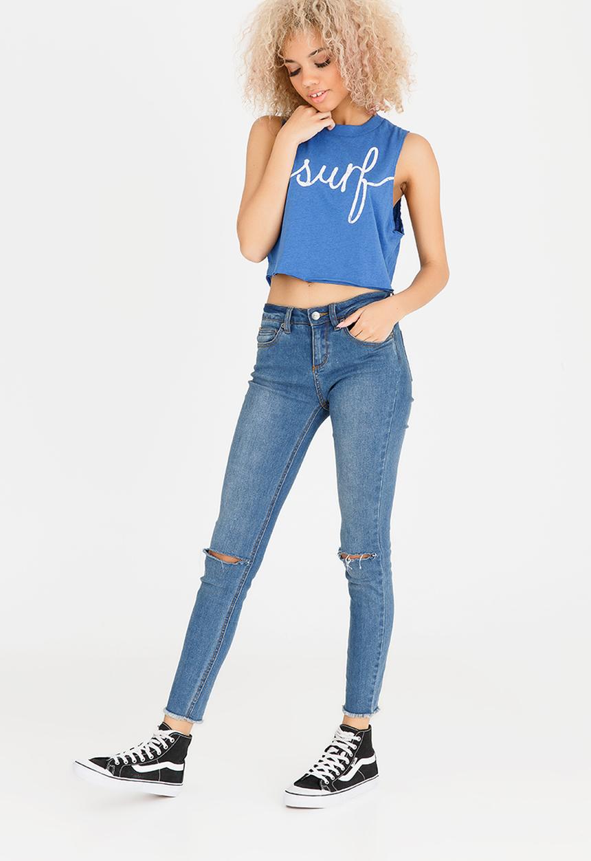 Billabong  - Journey Crop Muscle Cobalt