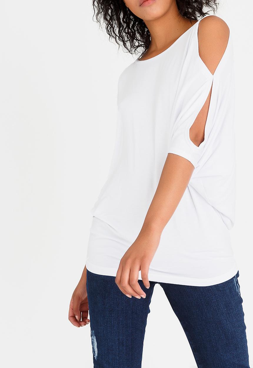 edit - Batwing Top with Back Ties White