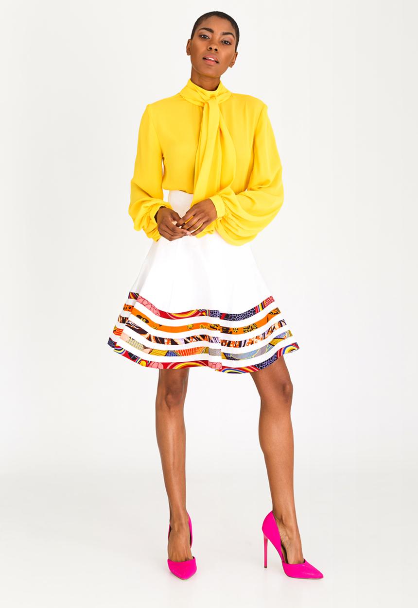 DAVID by David Tlale - Baby-doll Flared Skirt White