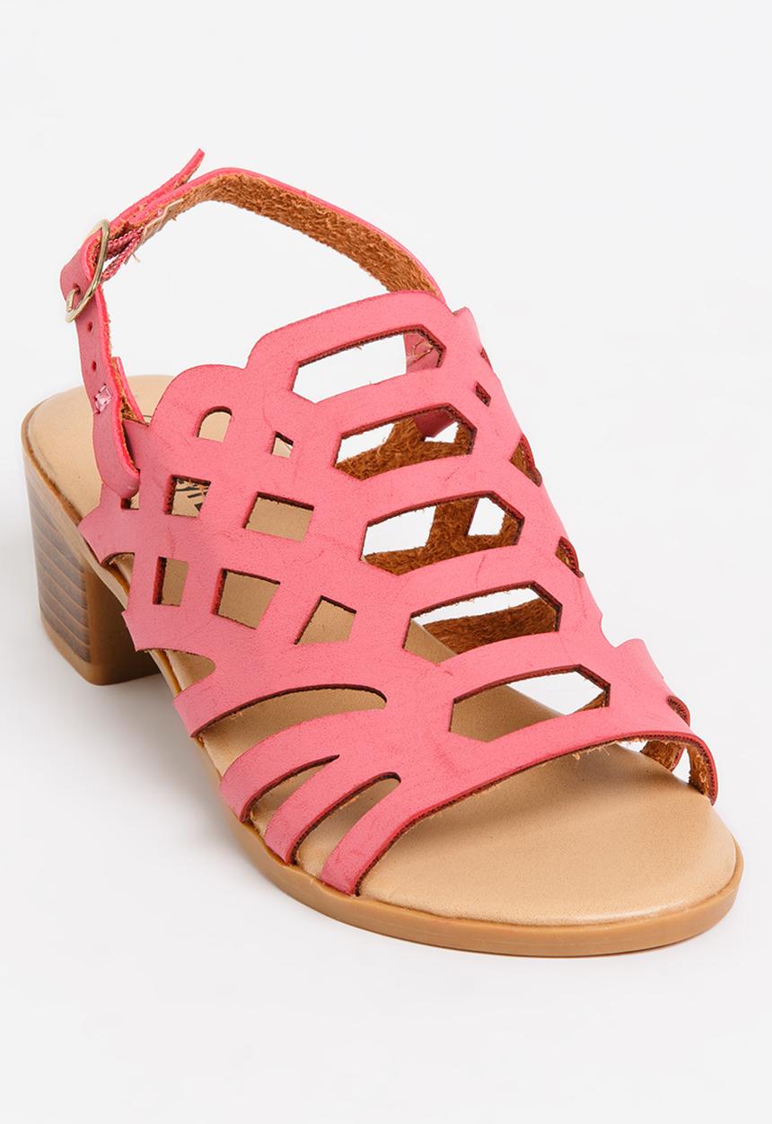 Jumbo - Cut-Out Block Heel Dark Pink