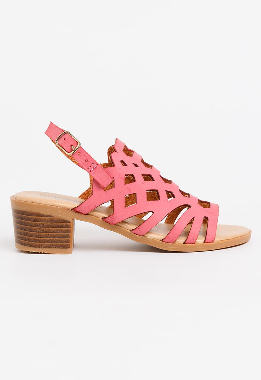 Jumbo - Cut-Out Block Heel Dark Pink