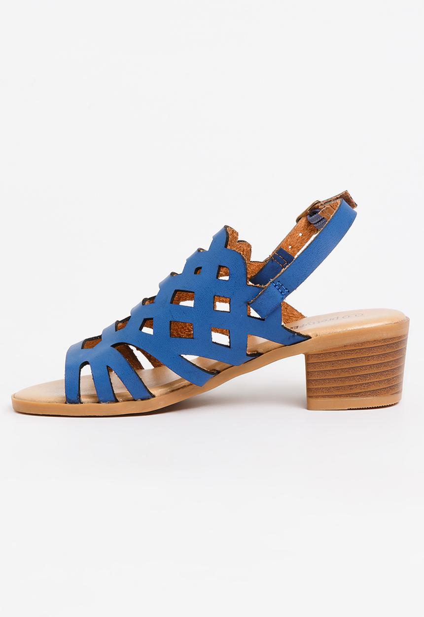 Jumbo - Cut-Out Block Heel Navy
