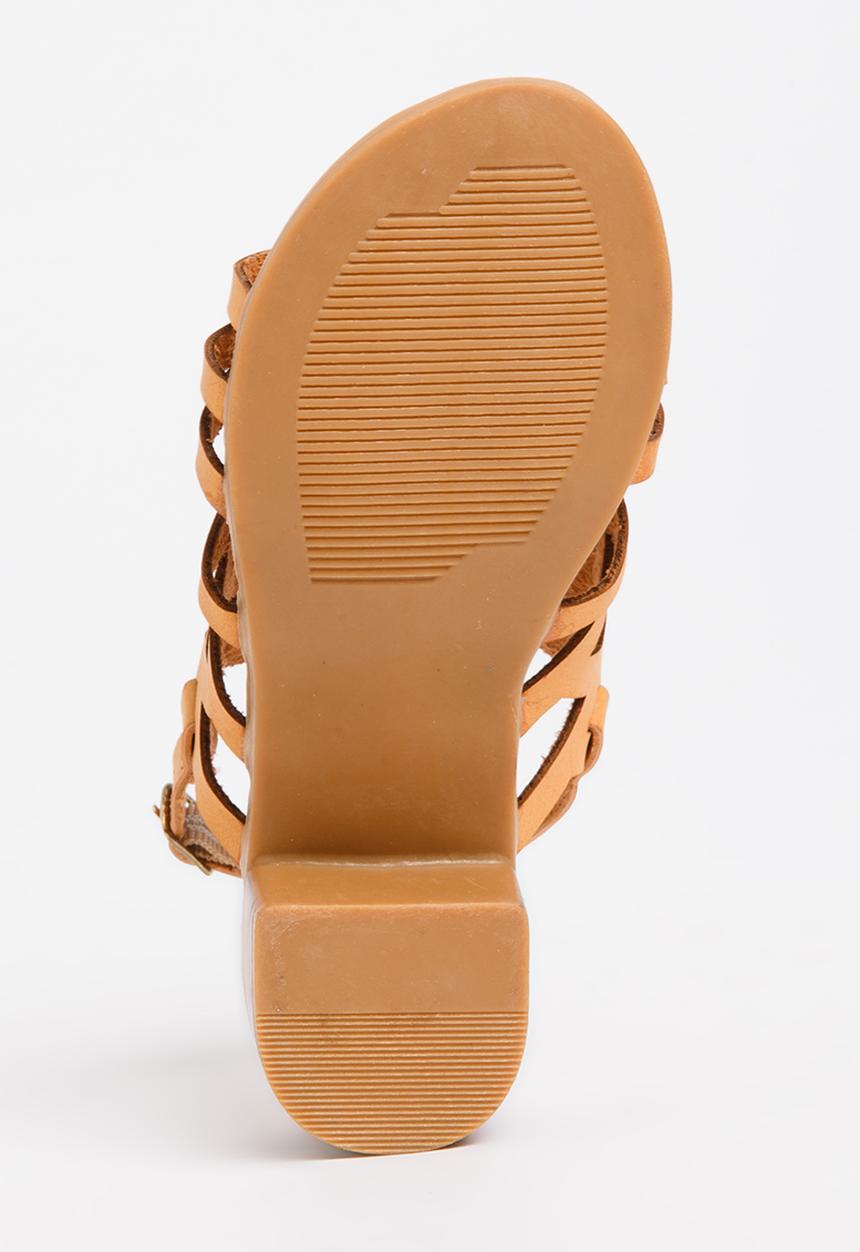 Jumbo - Cut-Out Block Heel Tan