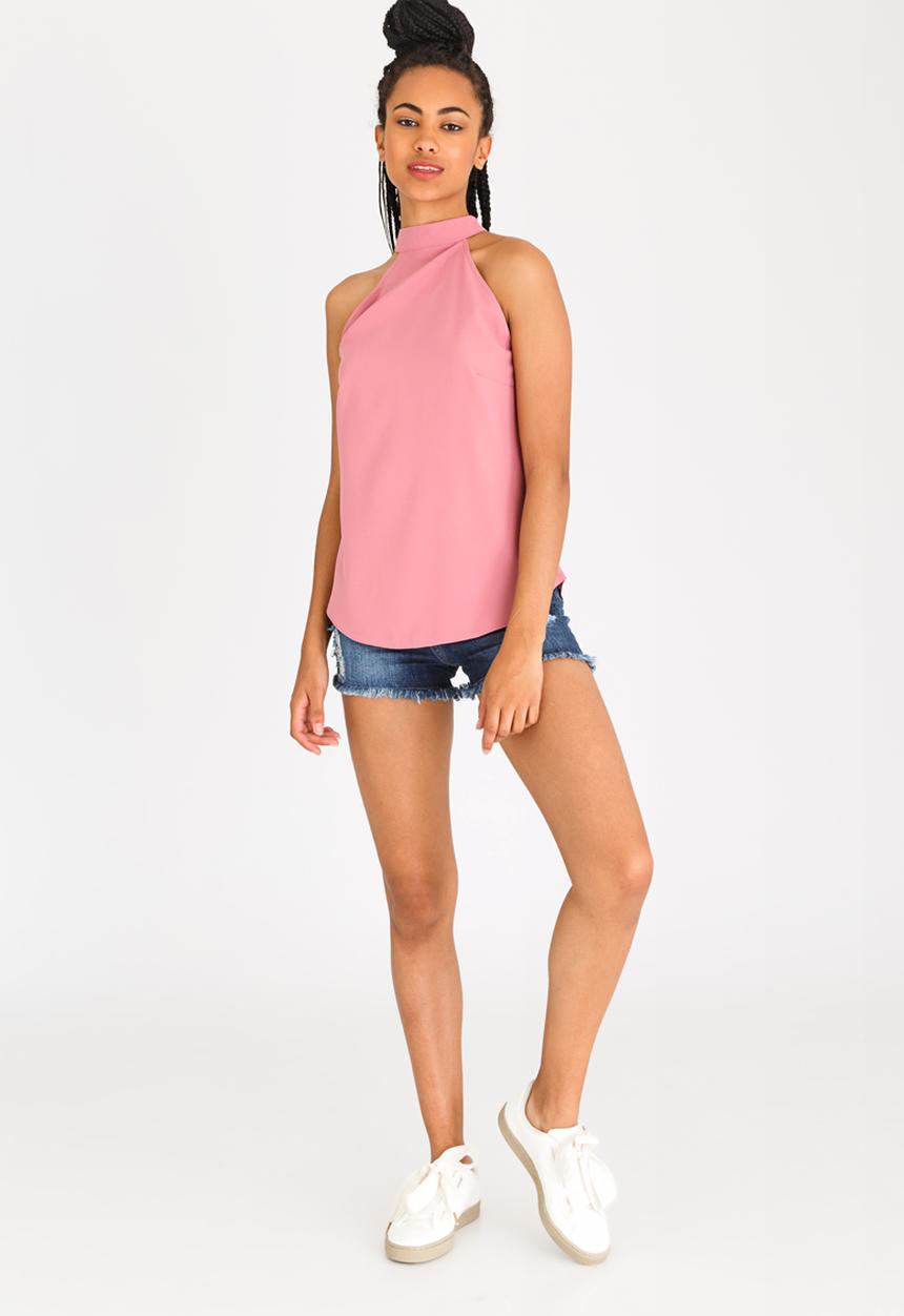 c(inch) - Open Back Top Pale Pink