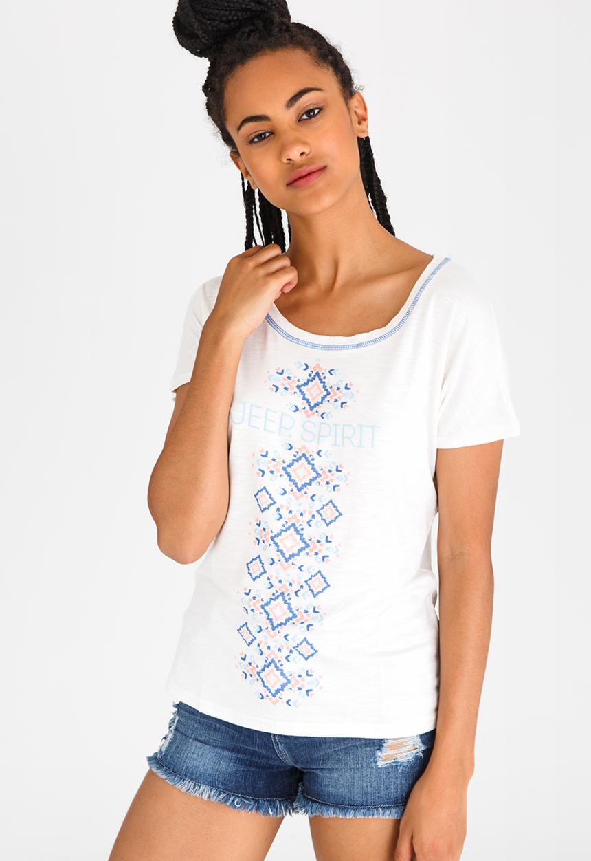 JEEP - Slub Puff Print Top Off White