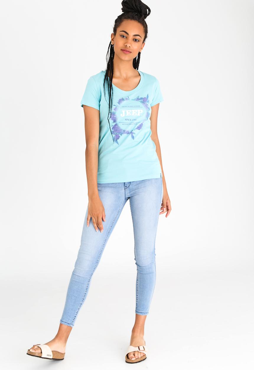 JEEP - Short Sleeve Printed Tee Turquoise