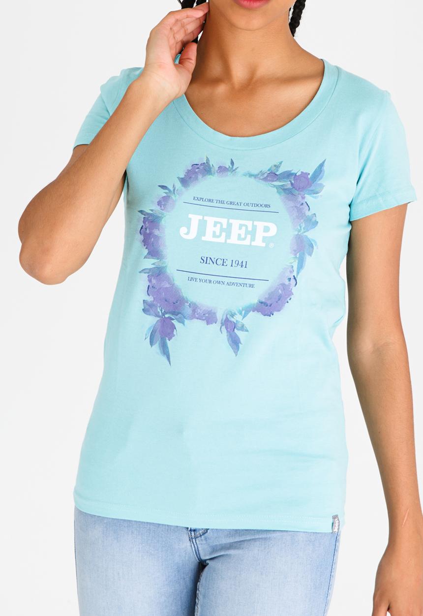 JEEP - Short Sleeve Printed Tee Turquoise