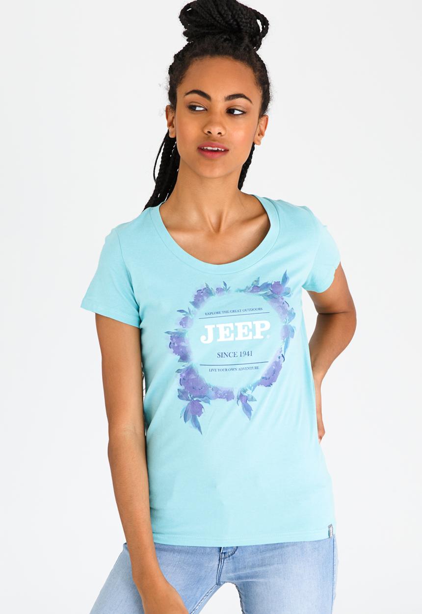 JEEP - Short Sleeve Printed Tee Turquoise