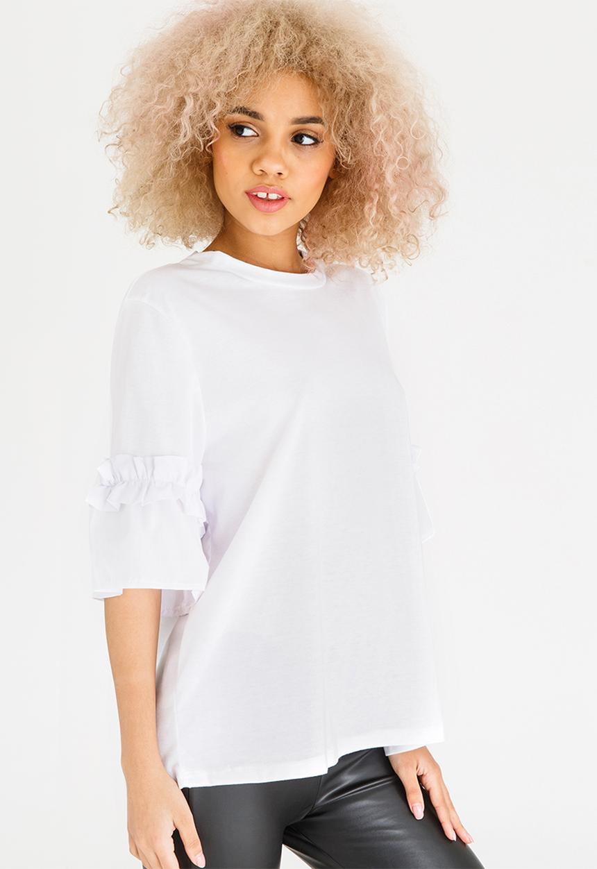 STYLE REPUBLIC - Frill Sleeve T-shirt White
