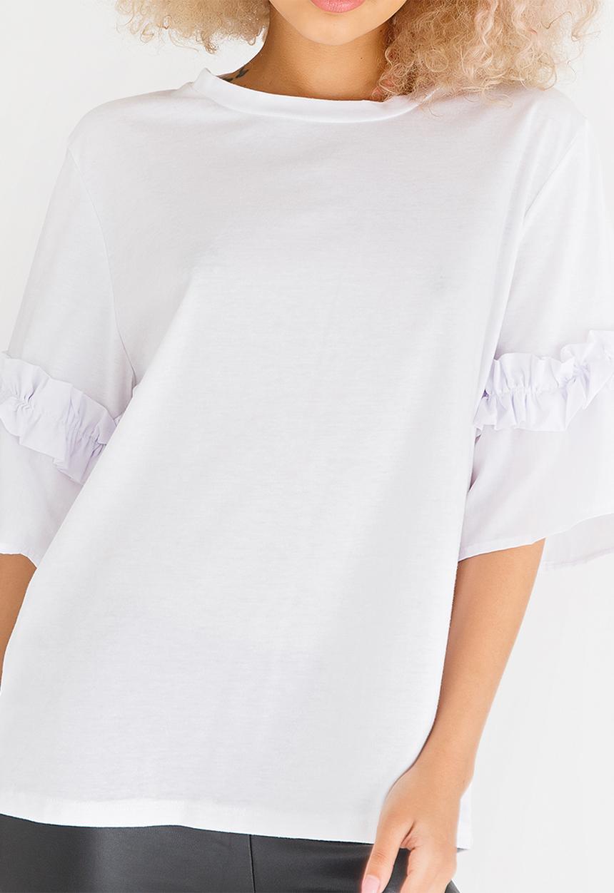 STYLE REPUBLIC - Frill Sleeve T-shirt White