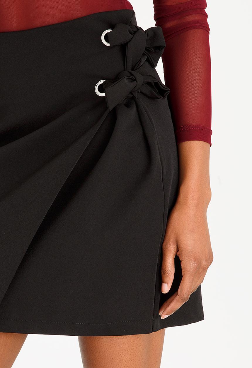 STYLE REPUBLIC - Lace-up Skirt Black