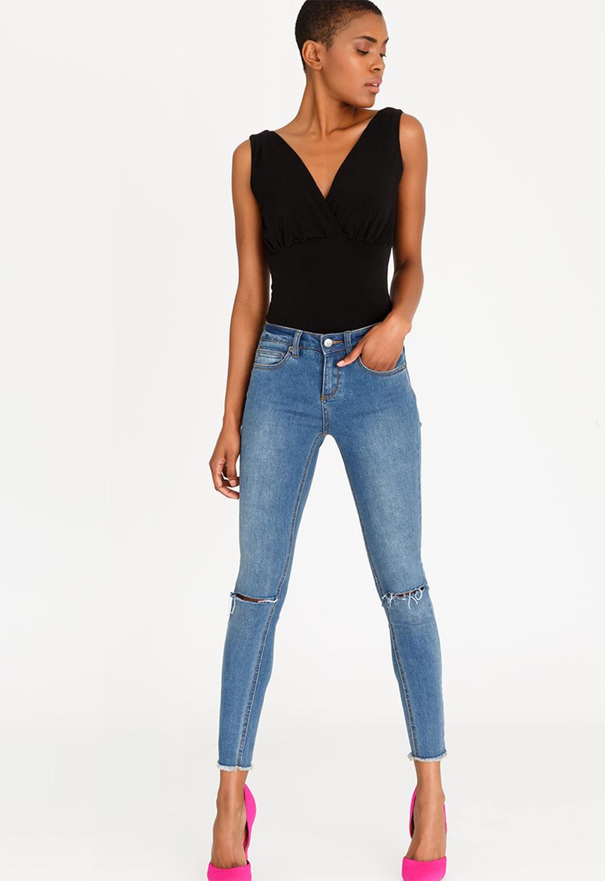 STYLE REPUBLIC - Drape Bodysuit Black
