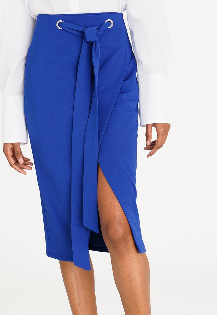 STYLE REPUBLIC - Eyelet Wrap Skirt Blue