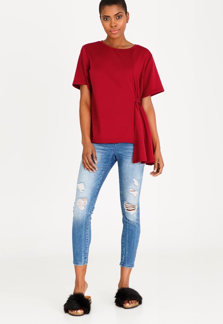 c(inch) - Asymmetrical T-shirt Red