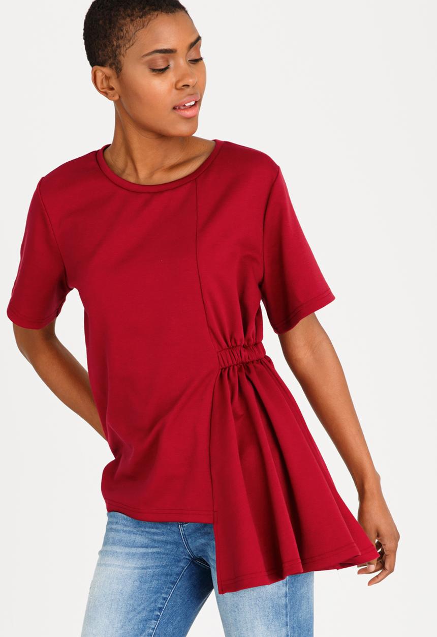 c(inch) - Asymmetrical T-shirt Red