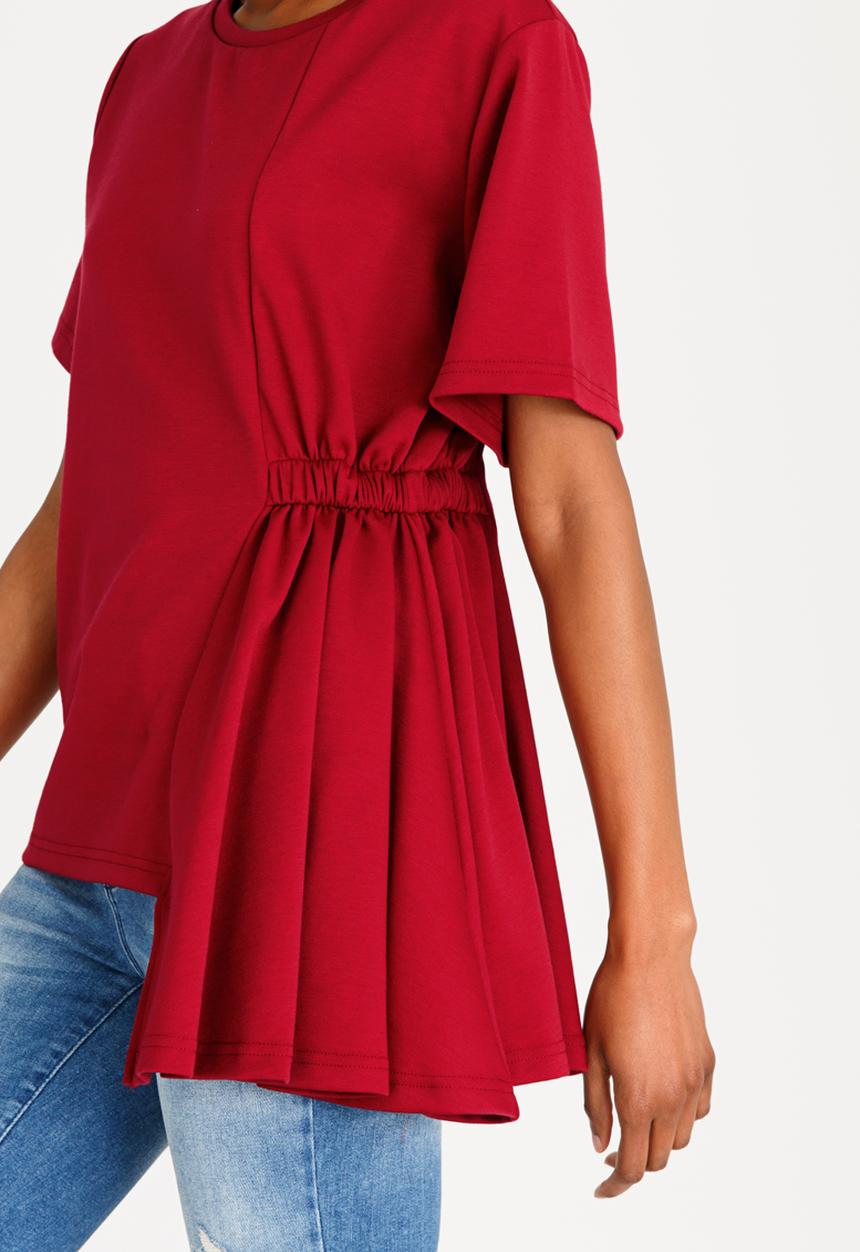c(inch) - Asymmetrical T-shirt Red