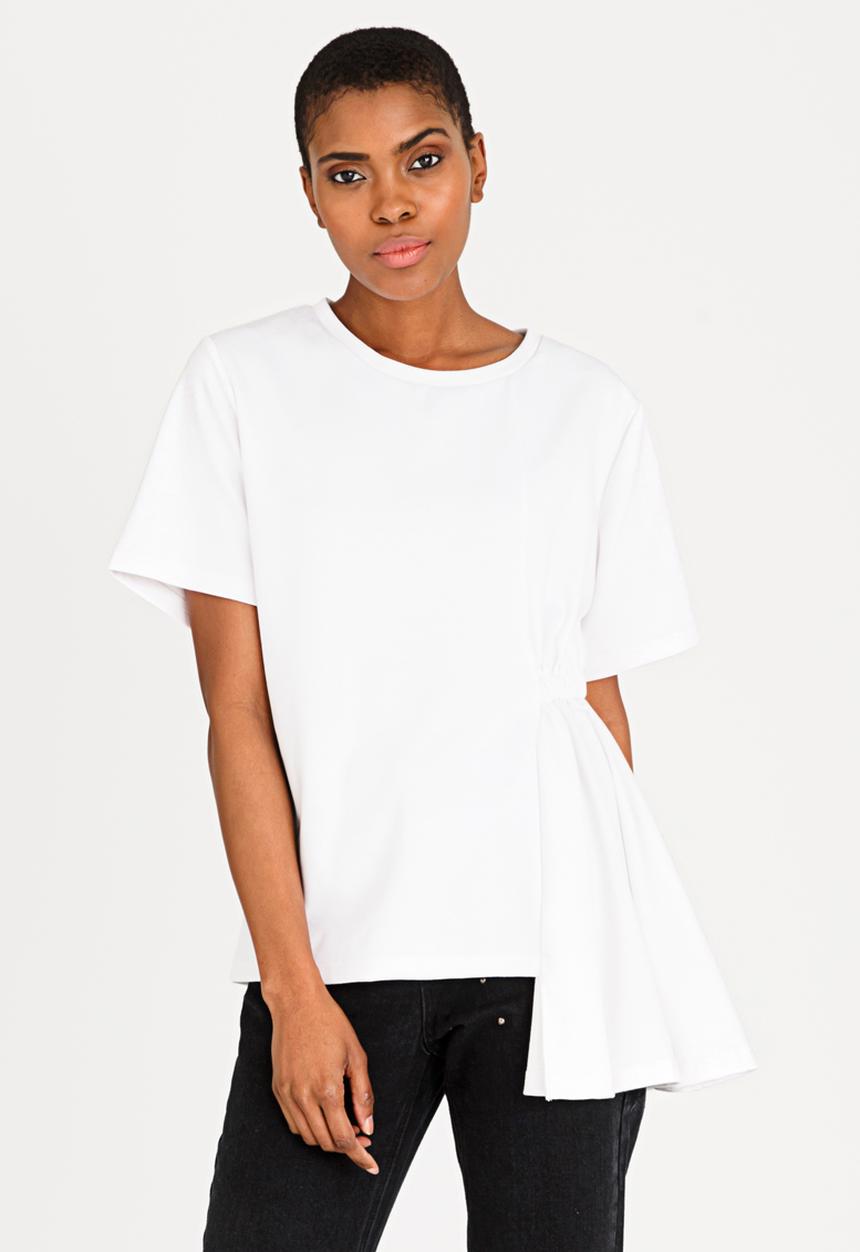 c(inch) - Asymmetrical T-shirt White