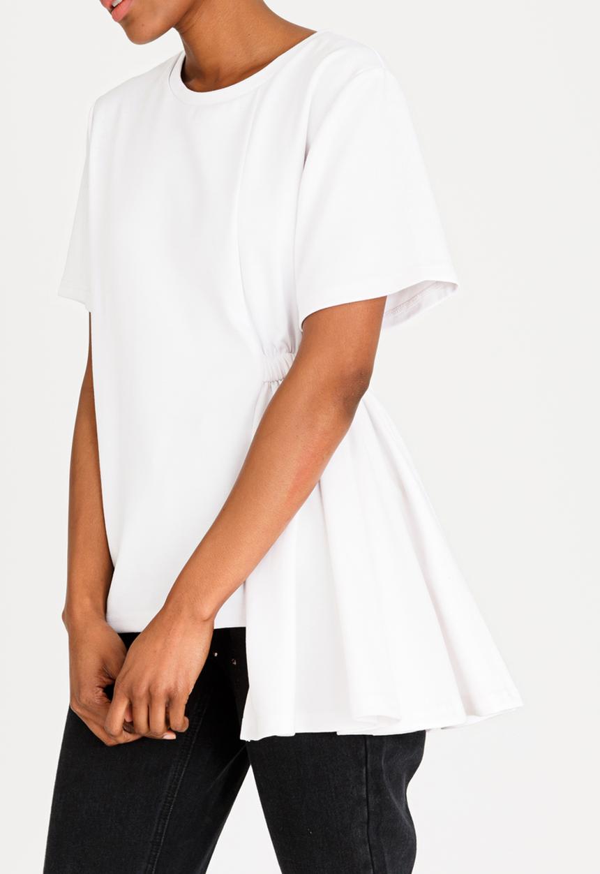c(inch) - Asymmetrical T-shirt White