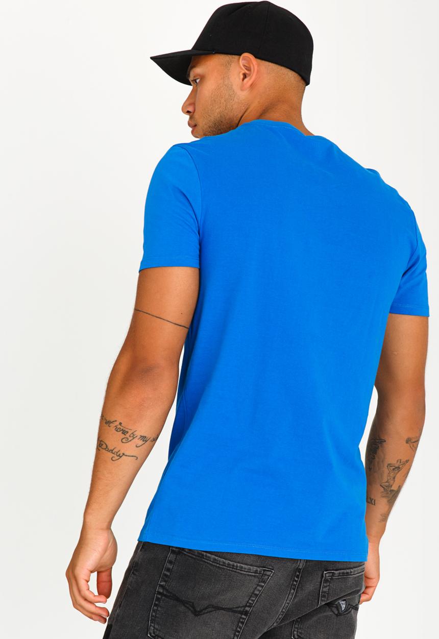 GUESS - Basic Grid Logo Crew Tee Blue