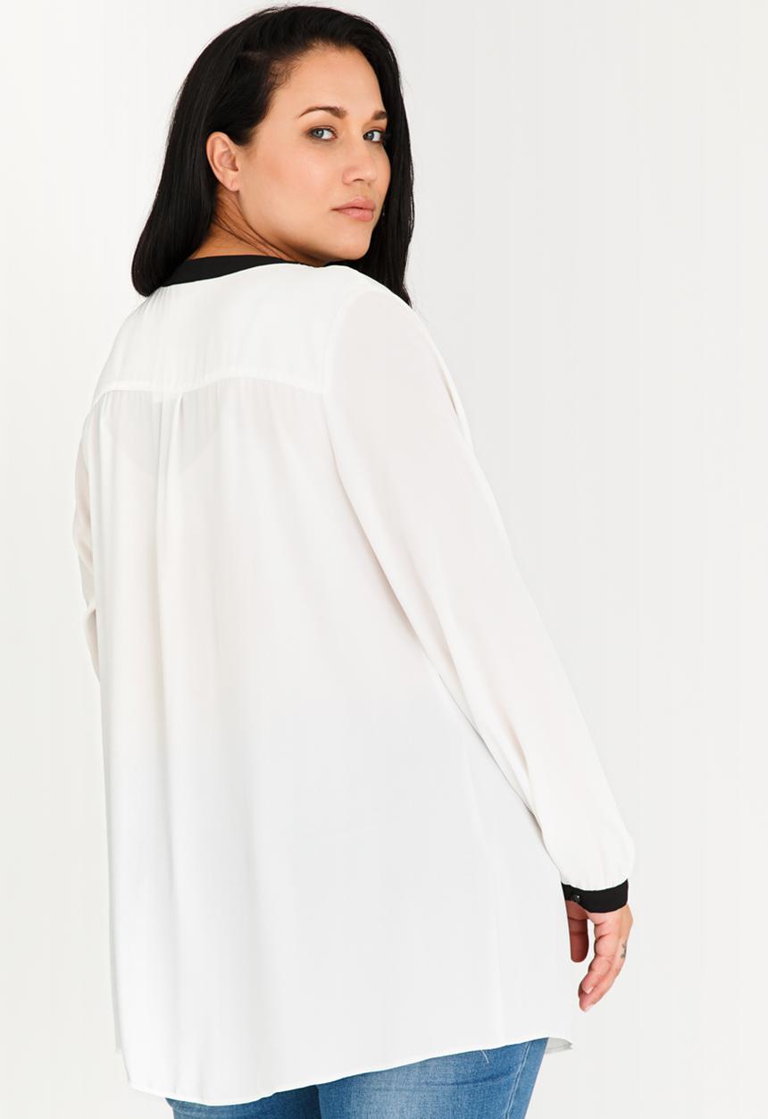 edit Plus - Zip Detail Blouse White