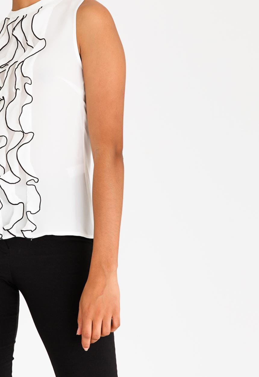 edit - Blouse with frills White