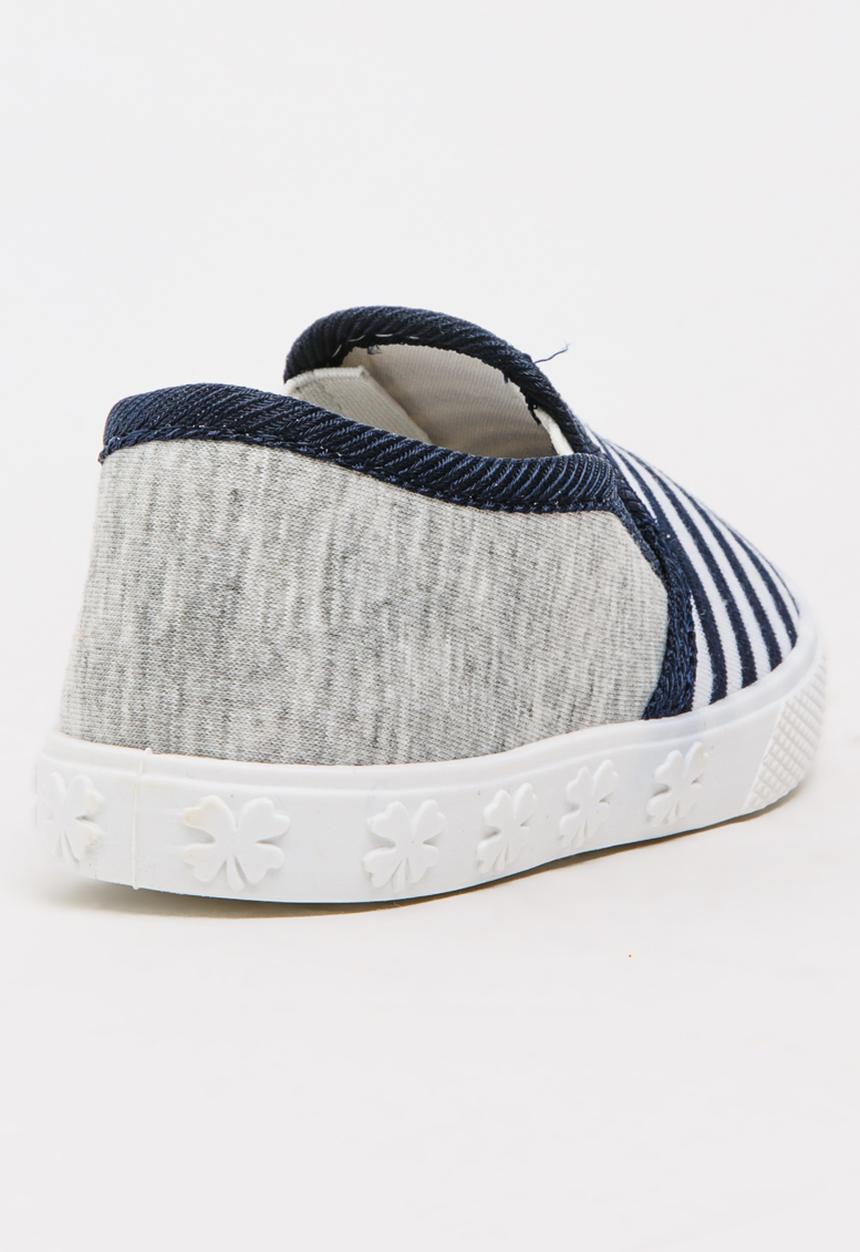 Pop Candy - Girls Stripe Slip On Sneaker Navy