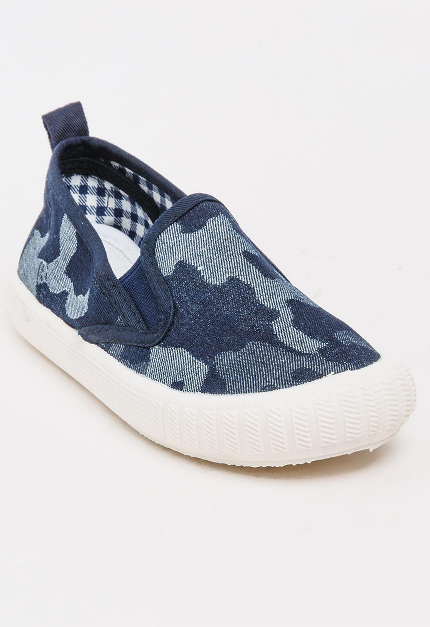 Pop Candy - Boys Camo Slip On Sneaker Blue