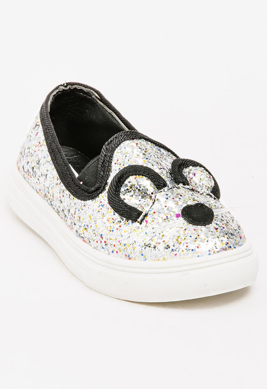 Pop Candy - Girls Glitter Sneaker Silver