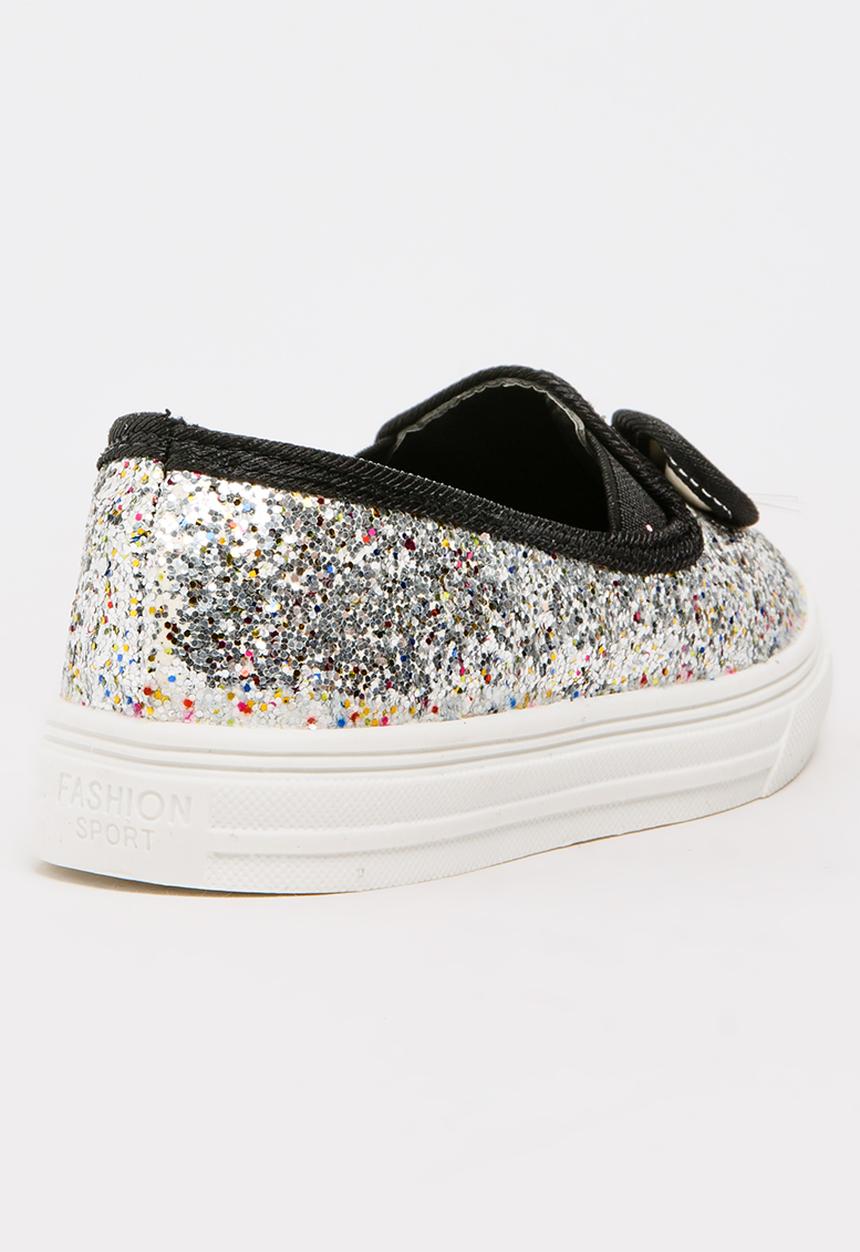 Pop Candy - Girls Glitter Sneaker Silver