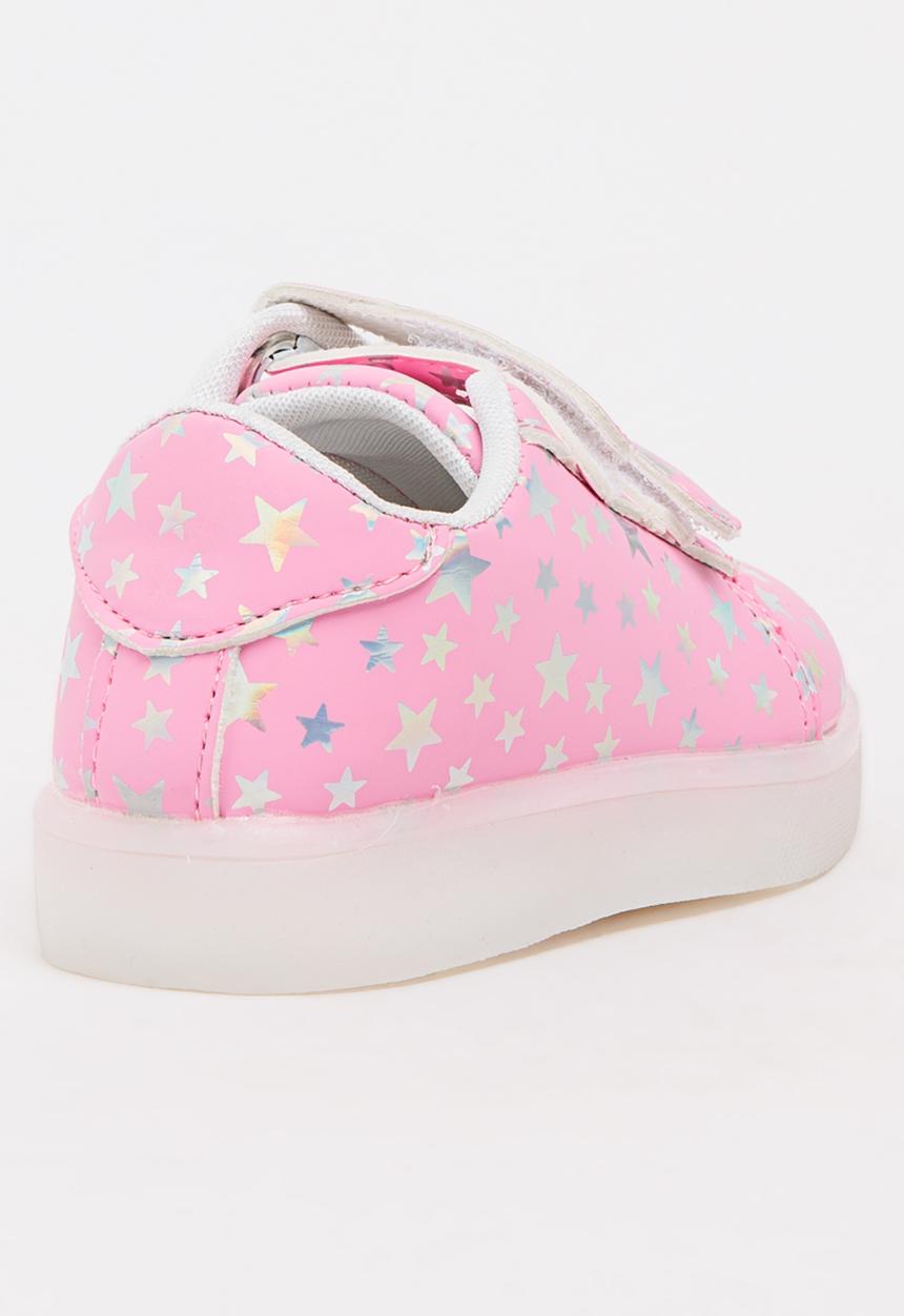 Pop Candy - Printed Stars Light Up  Sneaker Mid Pink