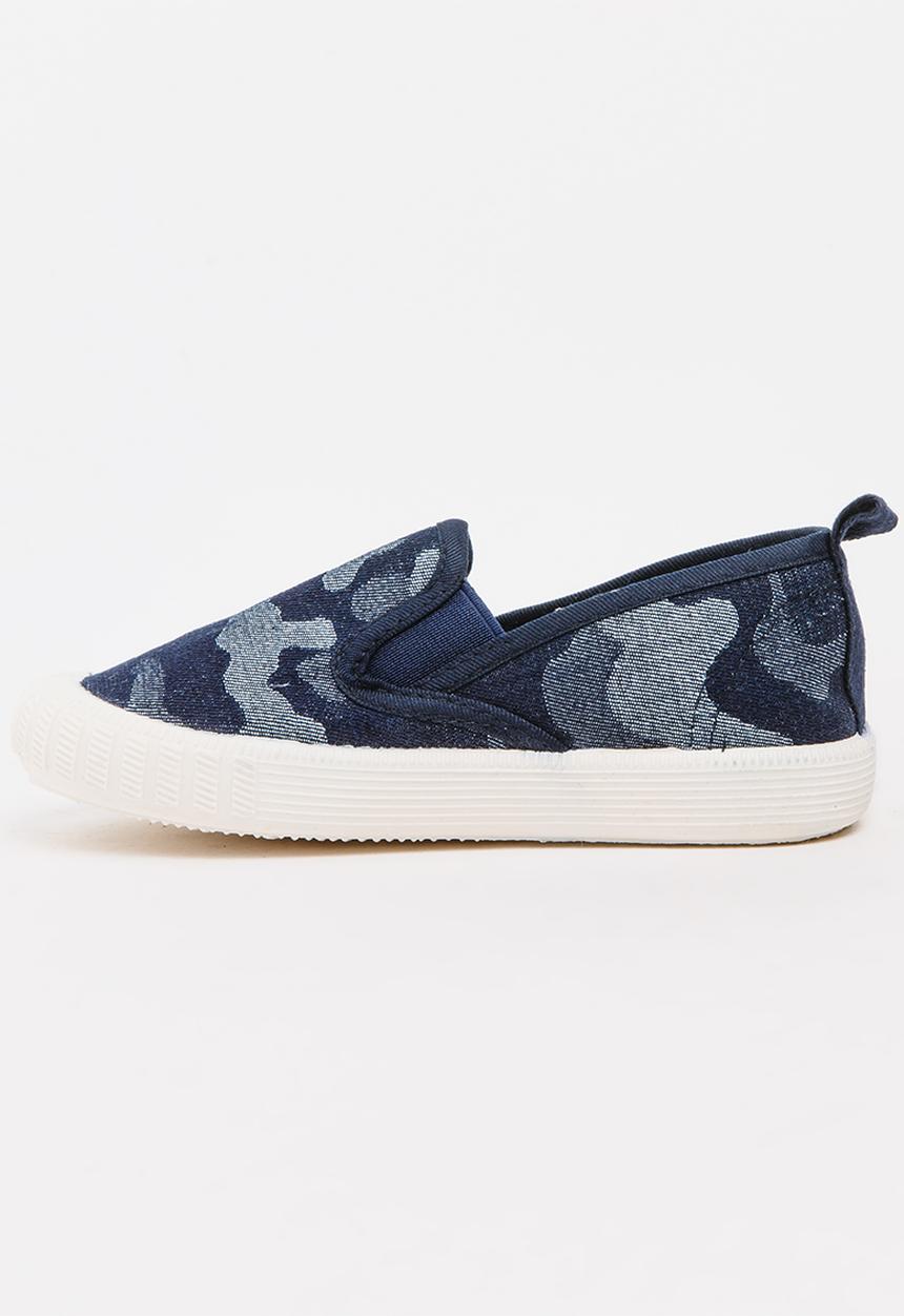 Pop Candy - Boys Camo Slip On Sneaker Blue