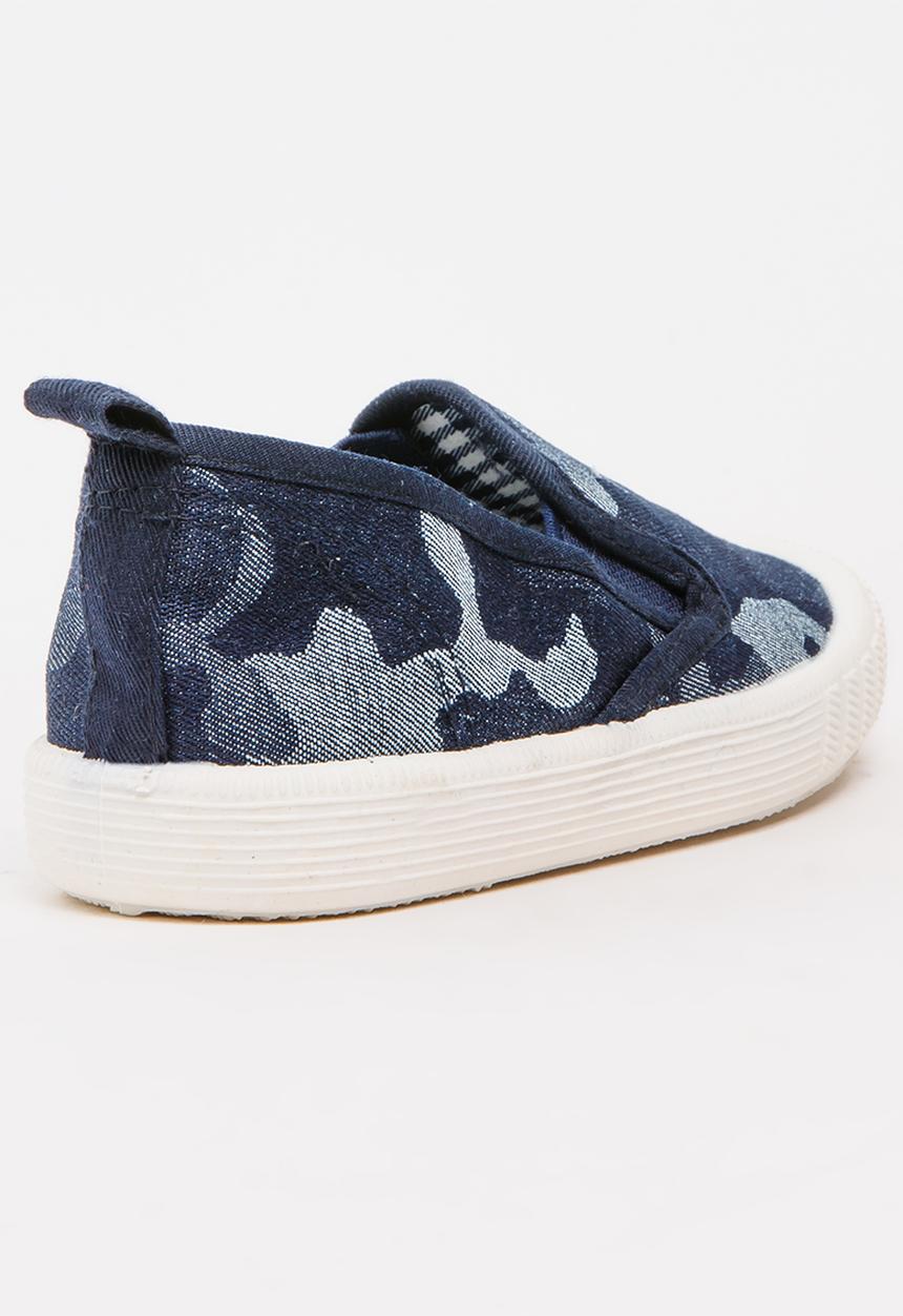 Pop Candy - Boys Camo Slip On Sneaker Blue