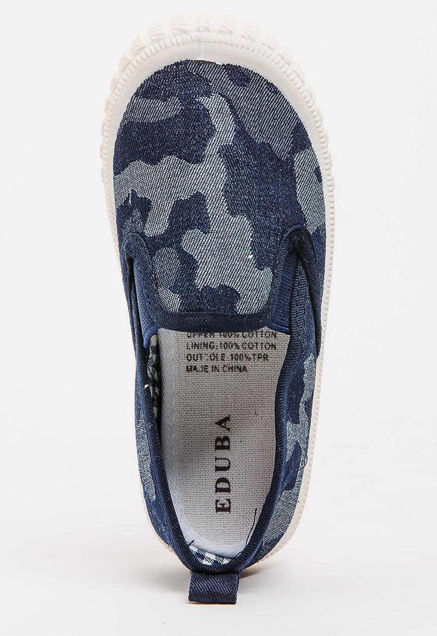 Pop Candy - Boys Camo Slip On Sneaker Blue