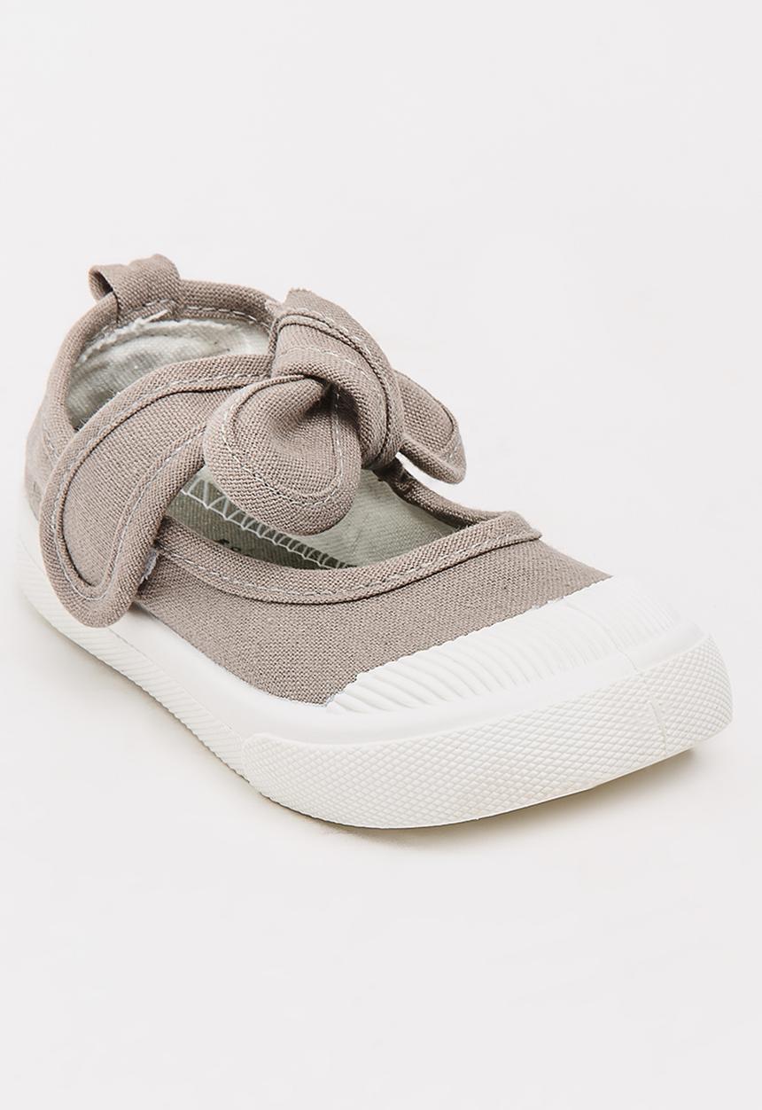 Pop Candy - Girls Bow Pump Grey