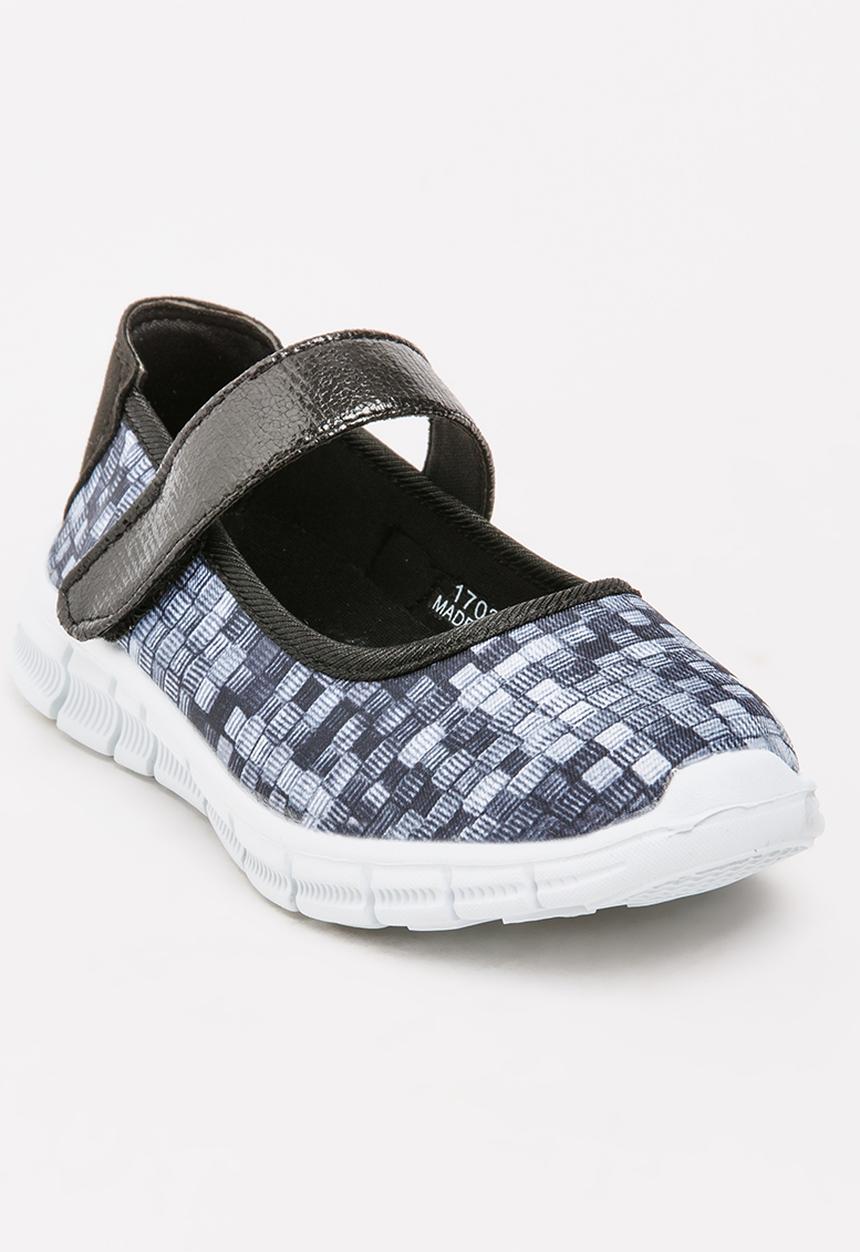 Foot Focus - Girls Sporty Pump Black