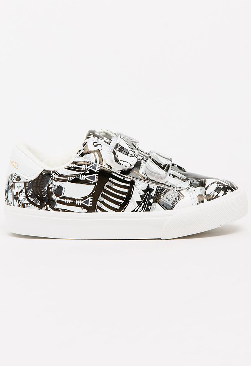 Pop Candy - Printed Slip On Sneaker Black and White