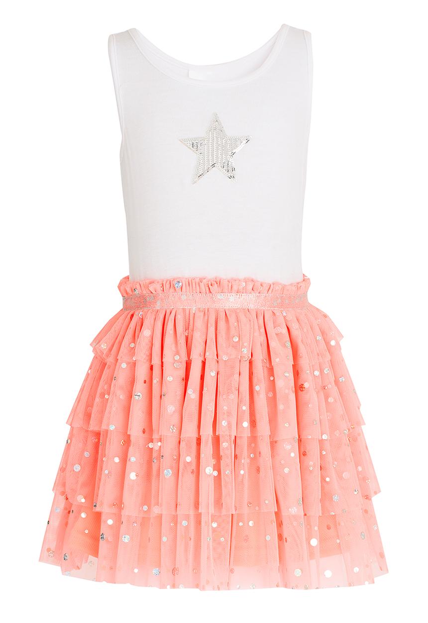 See-Saw - Tiered Mesh Dress Multi-colour