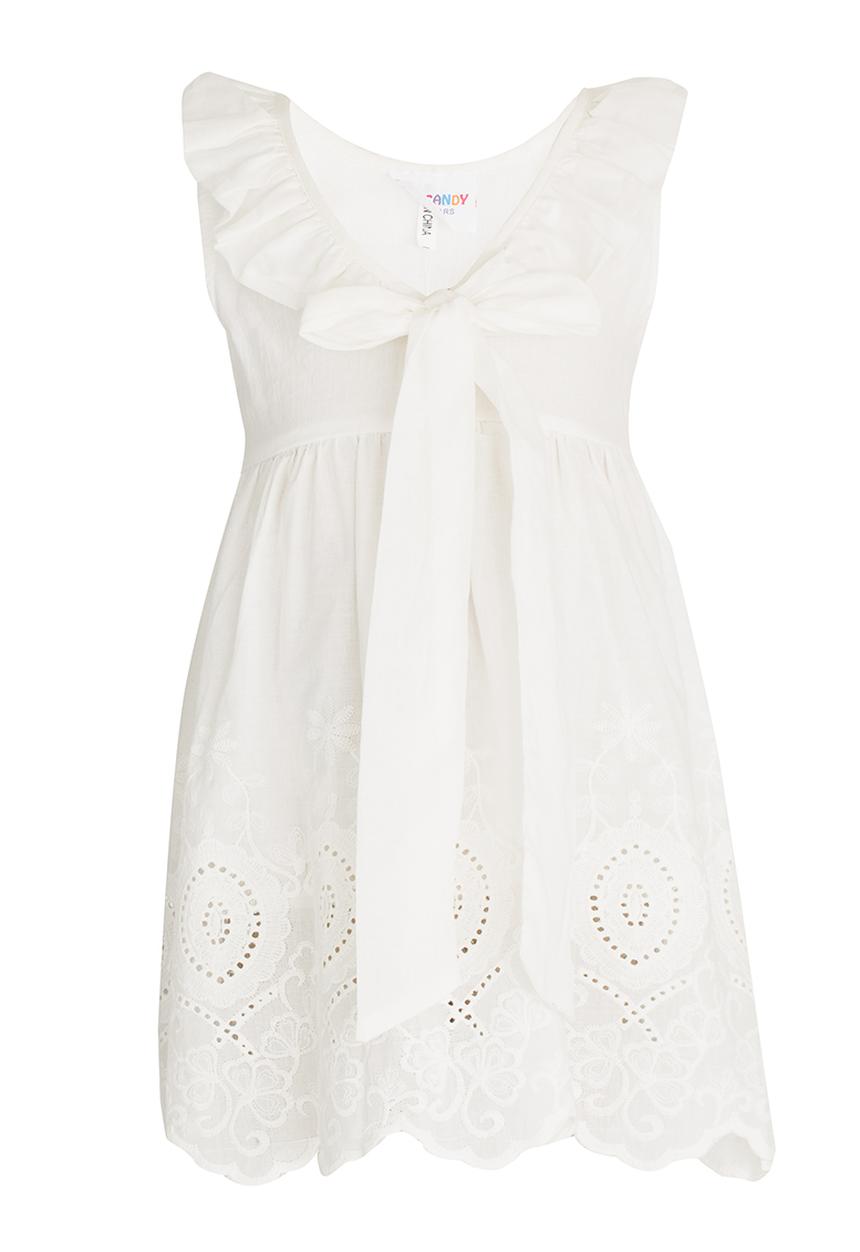 Pop Candy - Anglaise Detail Dress White