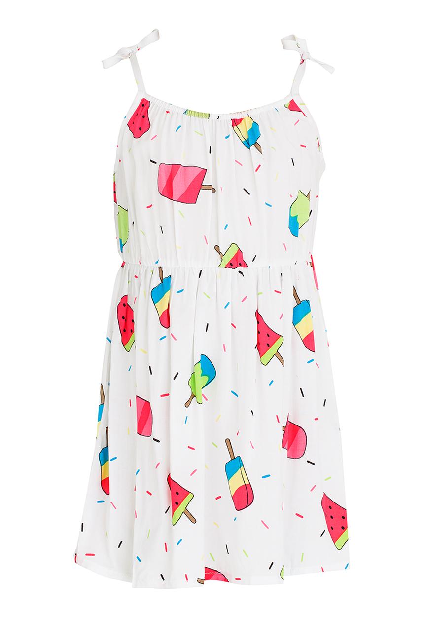 Pop Candy - Girls   Printed Dress White