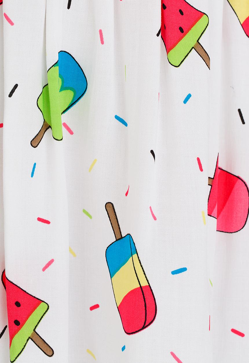 Pop Candy - Girls   Printed Dress White