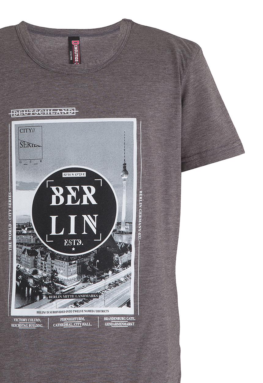 Twin Clothing - Printed Boys Tee Charcoal
