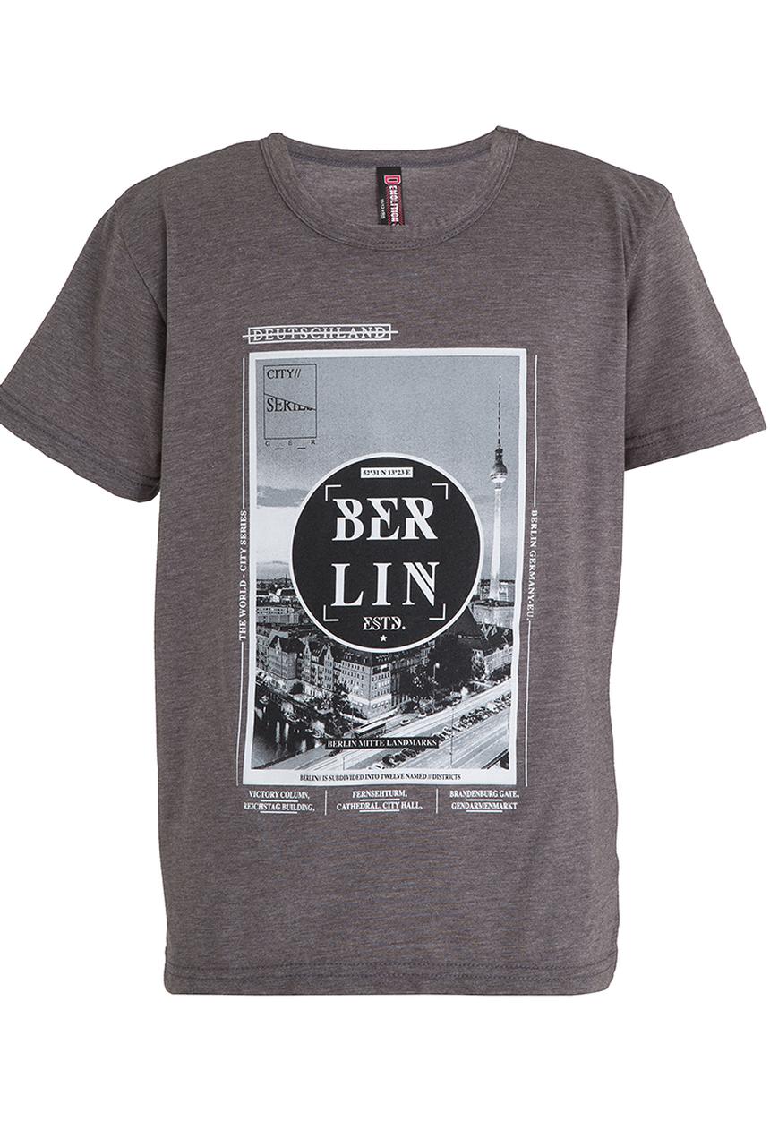 Twin Clothing - Printed Boys Tee Charcoal