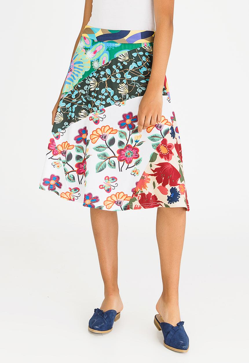 Revenge - All-over Print Midi Skirt Multi-colour