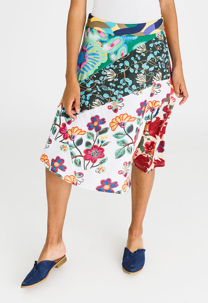 Revenge - All-over Print Midi Skirt Multi-colour