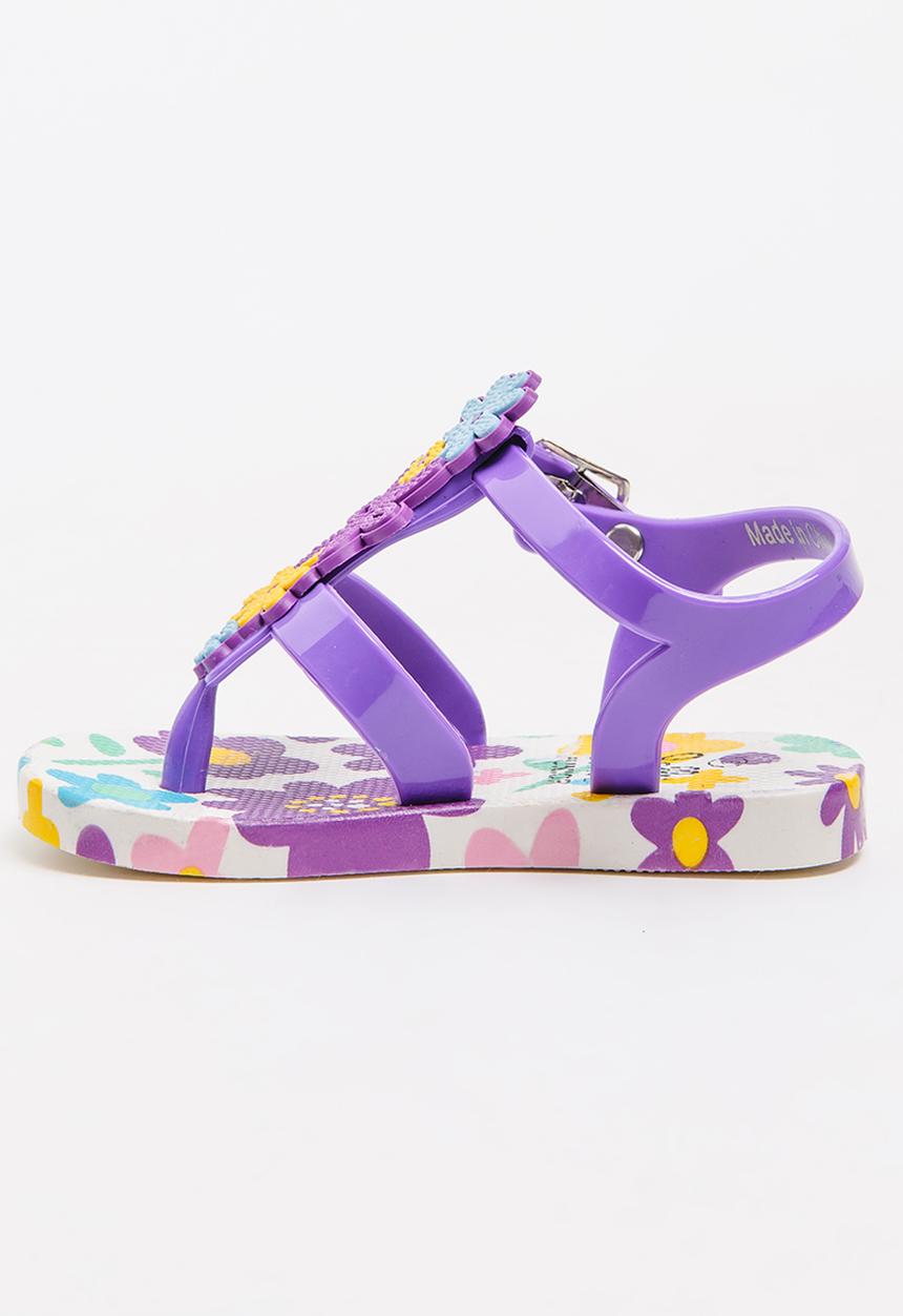 Foot Focus - Floral Sandal Mid Purple
