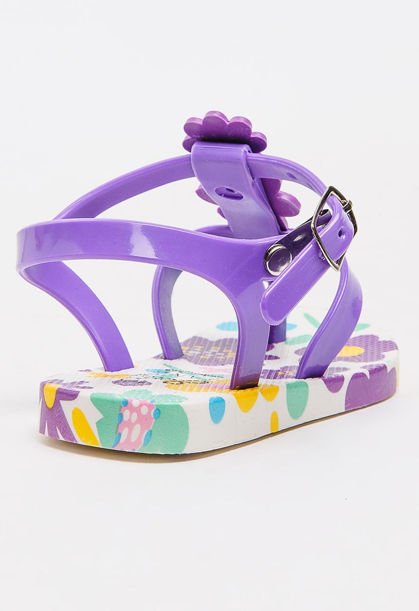 Foot Focus - Floral Sandal Mid Purple
